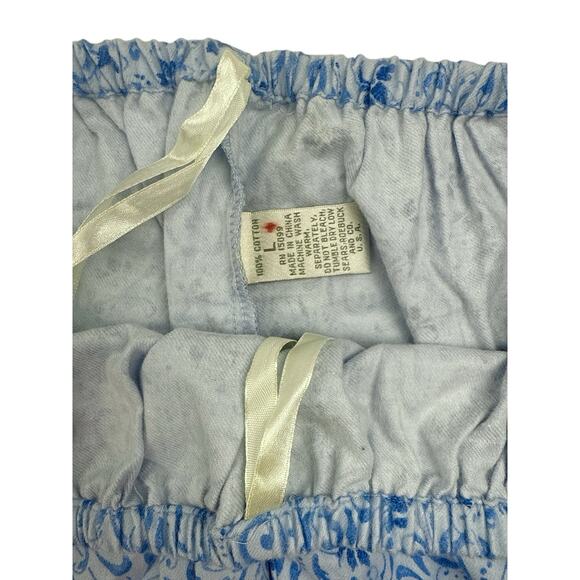 NWT Amanda Stewart Flannel Pajama Set Cotton Womens Large Blue Print Made USA - Picture 8 of 13